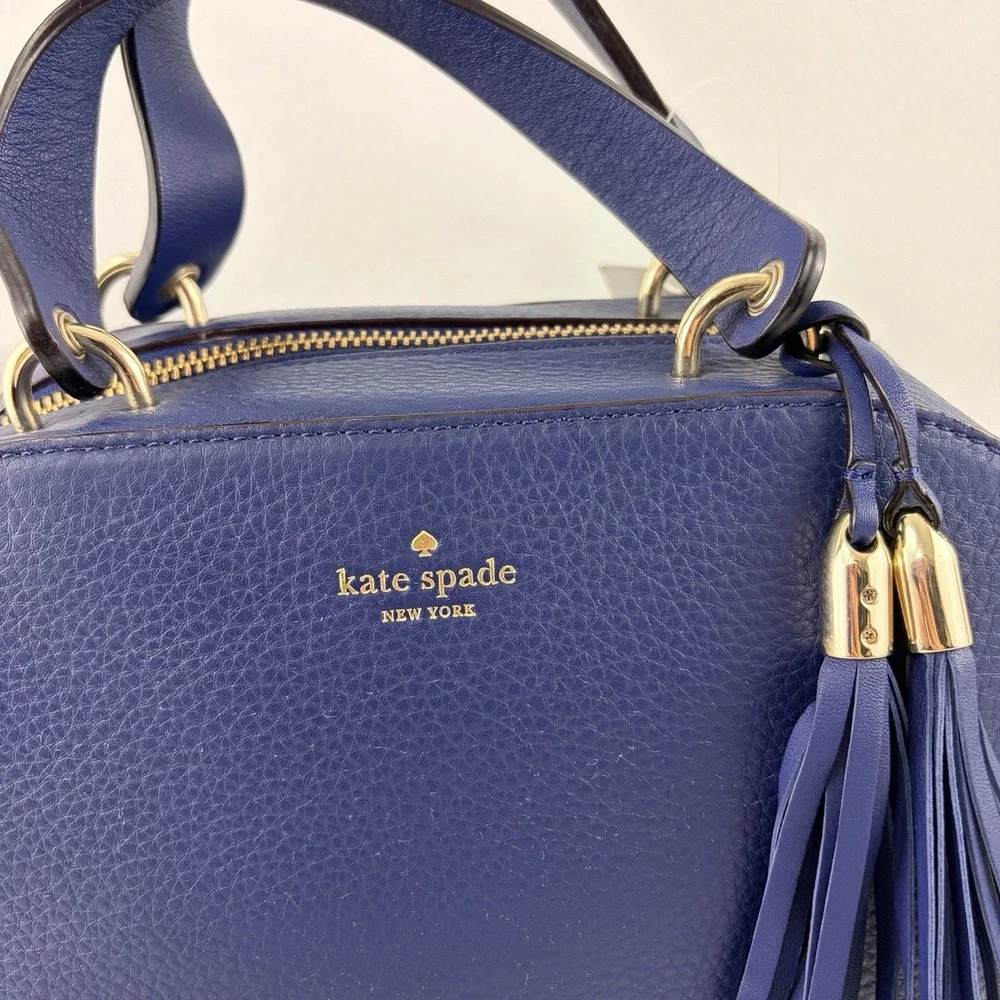 Kate Spade Atwood Place Bayley Satchel Oceanic Blue Leather Crossbody NWT